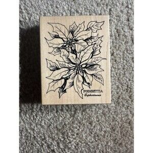 PSX IPOINSETTIA FLORAL LARGE MOUNTED RUBBER STAMP BOTANICAL K784 UNUSED